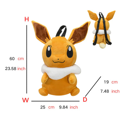 Pokémon Plush Backpack — Gengar, Mimikyu, Eevee, Snorlax, Charmander, Charizard, Mew, Rowlet Stuffed Toy Shoulder Bag for Kids & Gifts