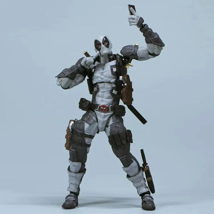 AMAZING YAMAGUCHI Deadpool & Wolverine 2.0 Action Figure – Grey Mutants Joint Movable KAIYODO Model Toy for Kids & Collectors