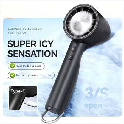 Silent High-Speed USB Handheld Fan – Portable Small Fan with LED Display, High Wind Power, and Cooling Air Conditioner Function