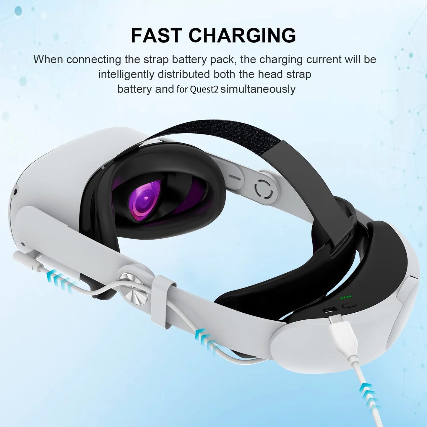 Upgrade Your Meta Oculus Quest 2 with Adjustable Head Strap and 10000mAh Battery - Essential Accessories for VR Enthusiasts
