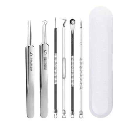 4/6PCS Face Cleaning Kit – Pimple, Blackhead & Whitehead Remover Tools for Acne and Comedone Care