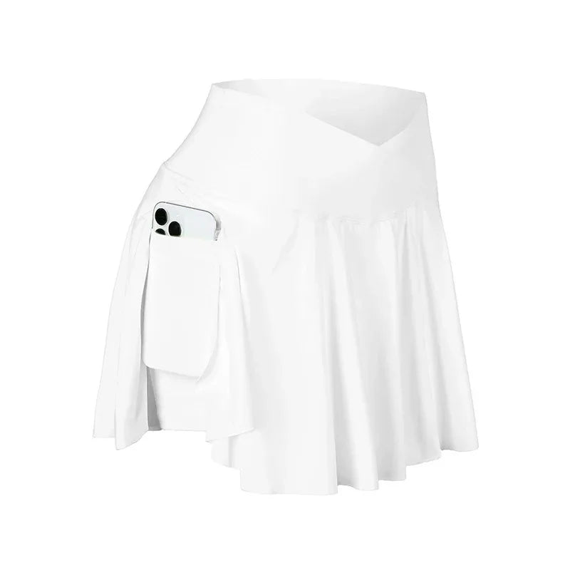 Women’s High Waist Tennis Skirt with Pockets – 2-in-1 Athletic Golf Skorts for Running, Workout & Streetwear