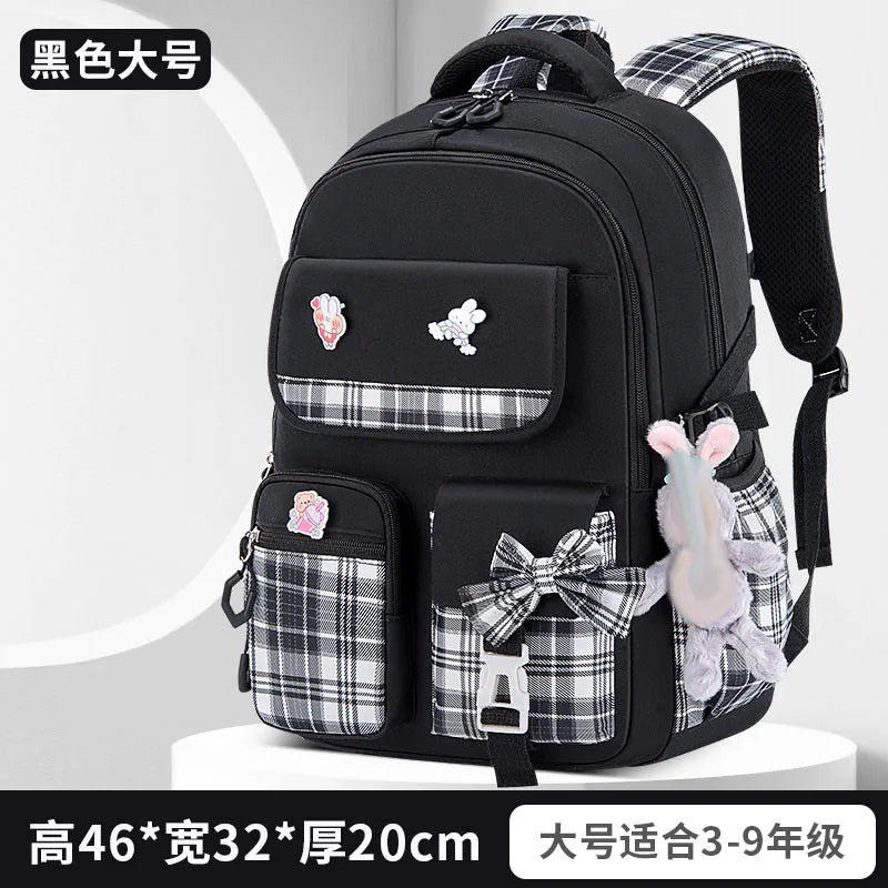 Ergonomic Spine-Protecting School Backpack | Large Capacity, Lightweight Waterproof Bag for Elementary Girls