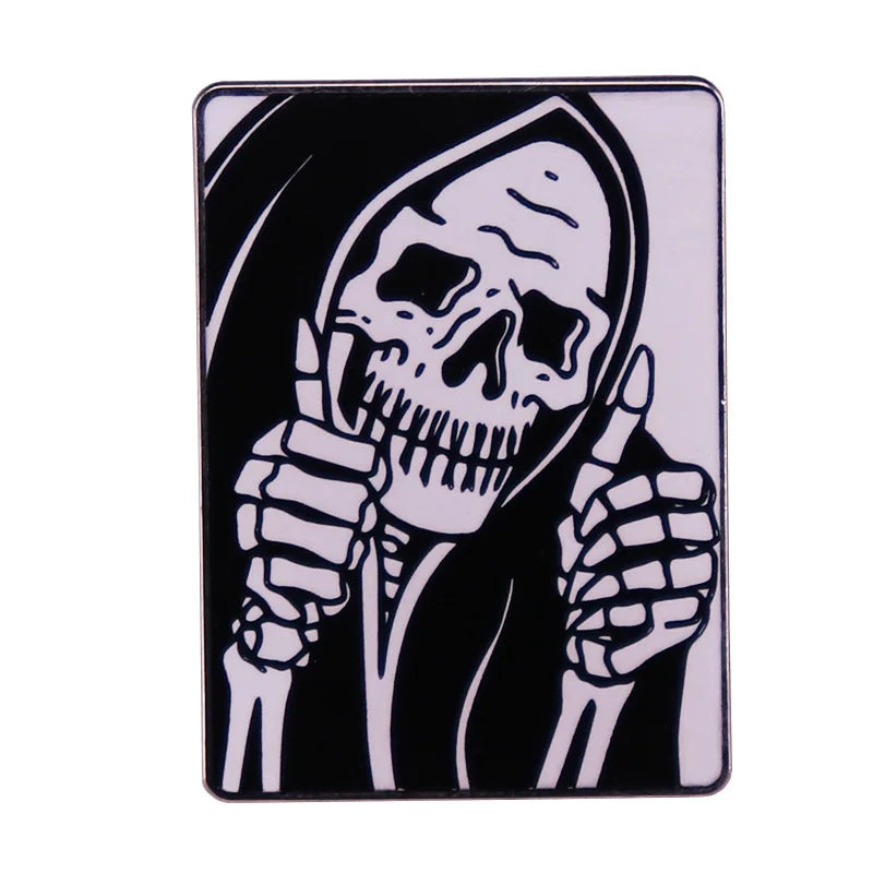 Classic Horror Skull Lapel Pin - Metal Dark Skull Brooch for Denim Jackets, Backpacks & Hat Decoration Gift