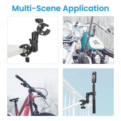 Selfie Stick Monopod Handlebar Mount – Compatible with Insta360 X4/X3/X2, GoPro 8-13 & DJI for Bicycle & Motorcycle