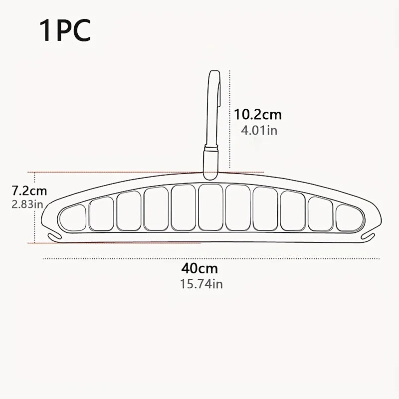 Folding Multi-Hole Clothes Hanger – Non-Slip Space-Saving Rack Organizer for Jeans, Trousers & Scarves
