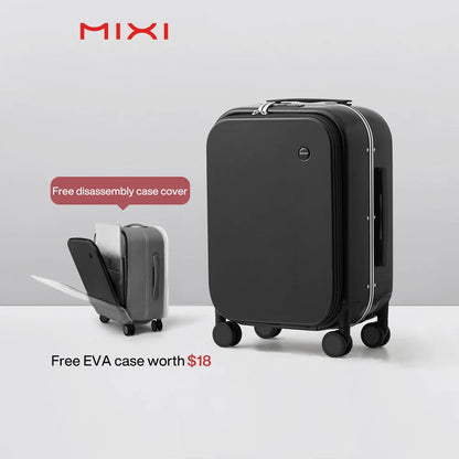 Mixi Aluminum Frame Carry-On Suitcase — Patent Design Rolling Luggage for Cabin, 18/20/24 Inch M9260