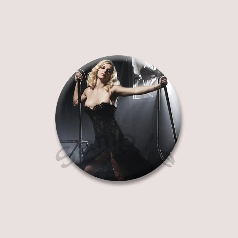 Britney Spears Music Brooch Pin – Pop Singer Badge Jewelry for Bags & Clothing, Fan Collection Accessories & Gift Item
