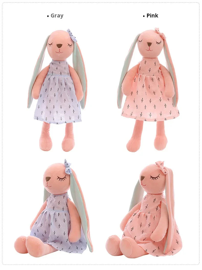 Cute Rabbit Plush Toy – Soft Pink Heart Stuffed Animal with Long Ears, Throw Pillow & Kids Room Decor Gift