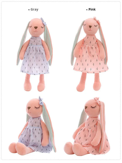 Cute Rabbit Plush Toy – Soft Pink Heart Stuffed Animal with Long Ears, Throw Pillow & Kids Room Decor Gift