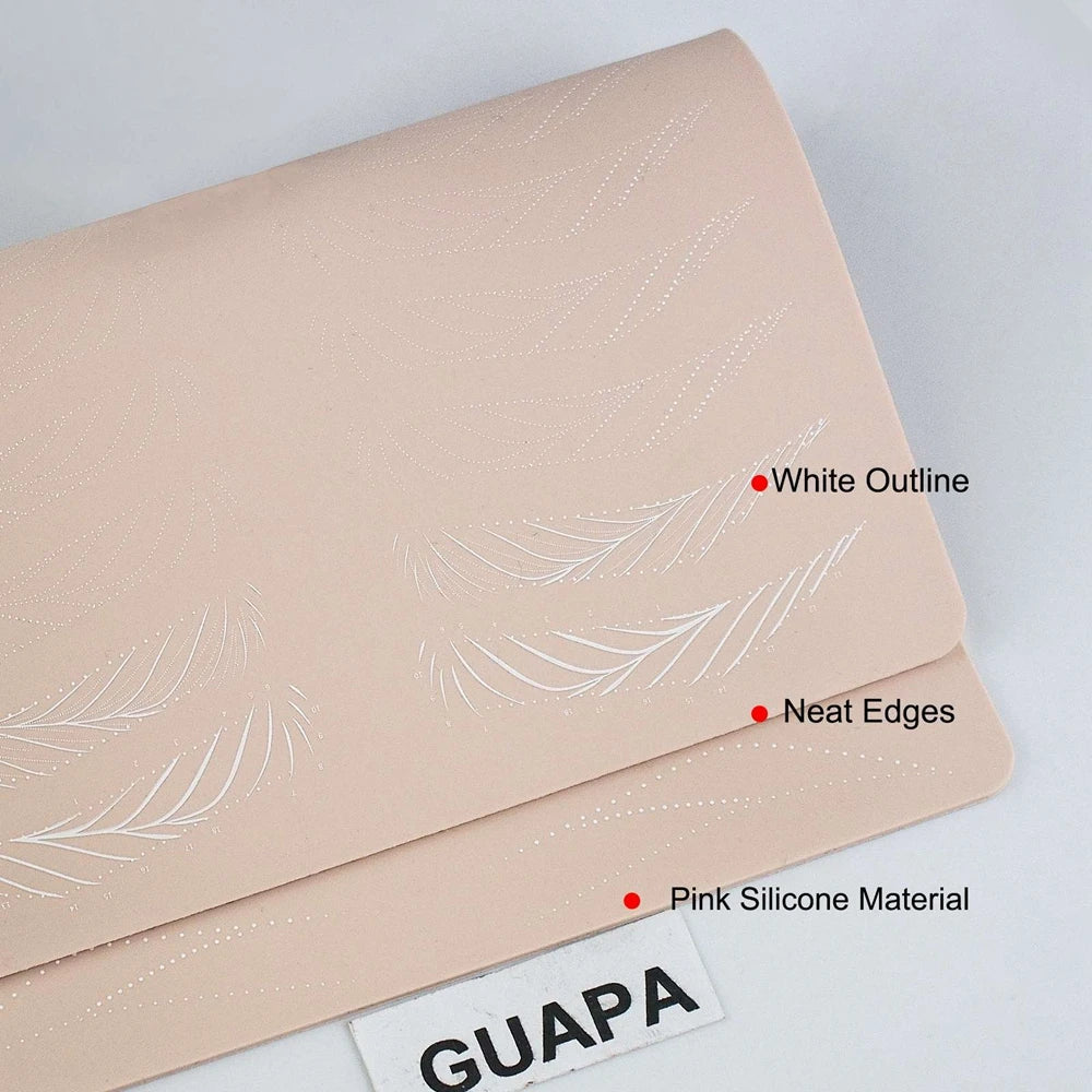 Silicone Practice Skin for Permanent Makeup — Double-Sided Latex Sheet with Brows Design for Hair Stroke Training