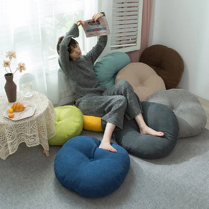 Solid Color Floor Seat Pillow – Round Meditation & Yoga Cushion for Sofa, Bed, Car Seat, and Pouf Mat