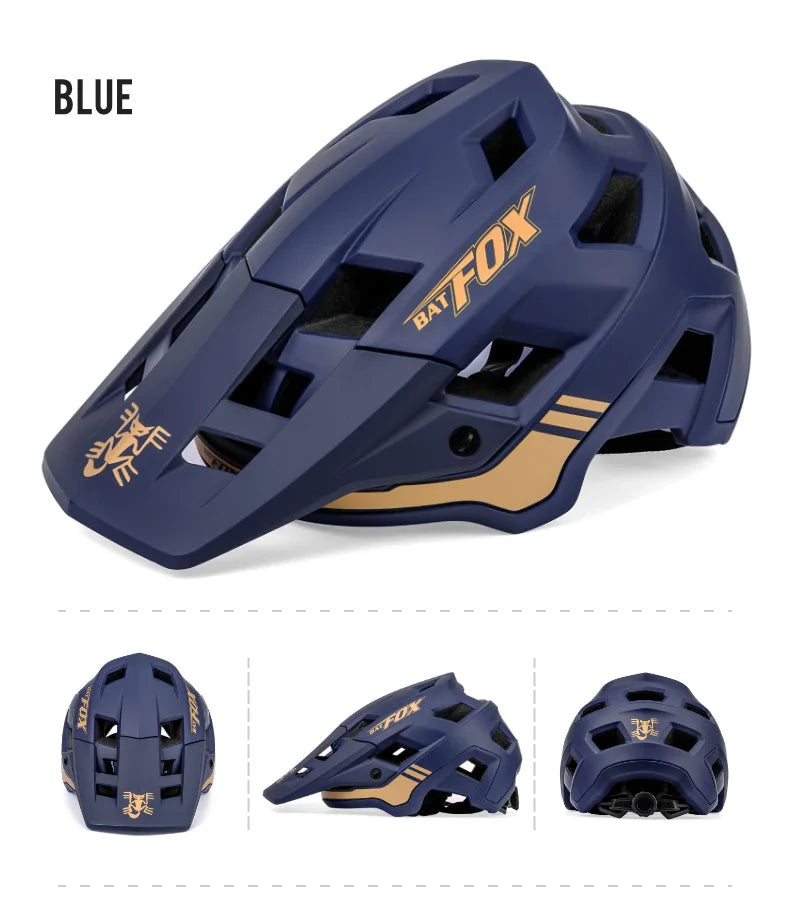 BATFOX Matte Black MTB Bike Helmet – Men's Mountain Bike Cycling Helmet Casco Ciclismo