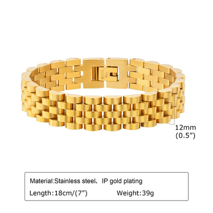 Vnox Stainless Steel Watchband Bracelet for Men & Women – Classic Link Chain Bangle Unisex Jewelry