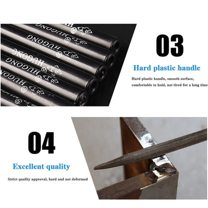 10pcs Diamond Mini Needle Files - 140mm Small Steel Files for DIY Woodworking, Metal, Glass, Stone, and Jewelry Polishing