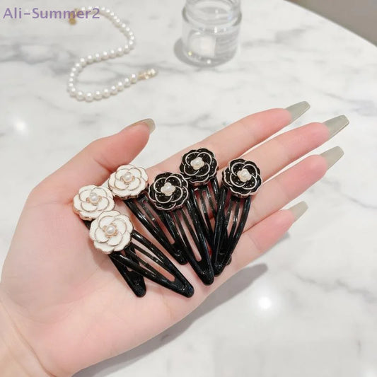 Elegant Camellia Hair Clips - 2/6PCS Floral Barrettes for Side Bangs & Stylish Hairstyles