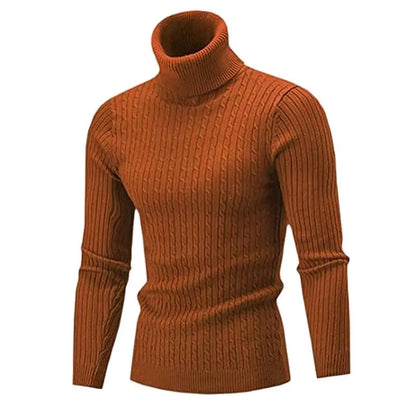 Autumn Winter Men's Turtleneck Sweater - Slim Fit Knitted Rollneck Pullover, Warm and Casual Jumper for Men