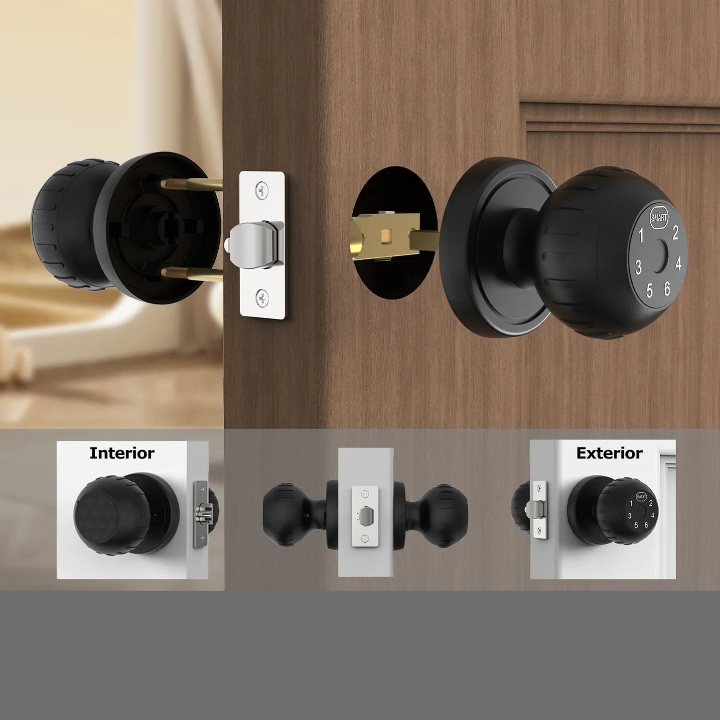Viladepot Smart Fingerprint Door Lock – App Control, Passcode & Touchscreen Keypad for Indoor Security