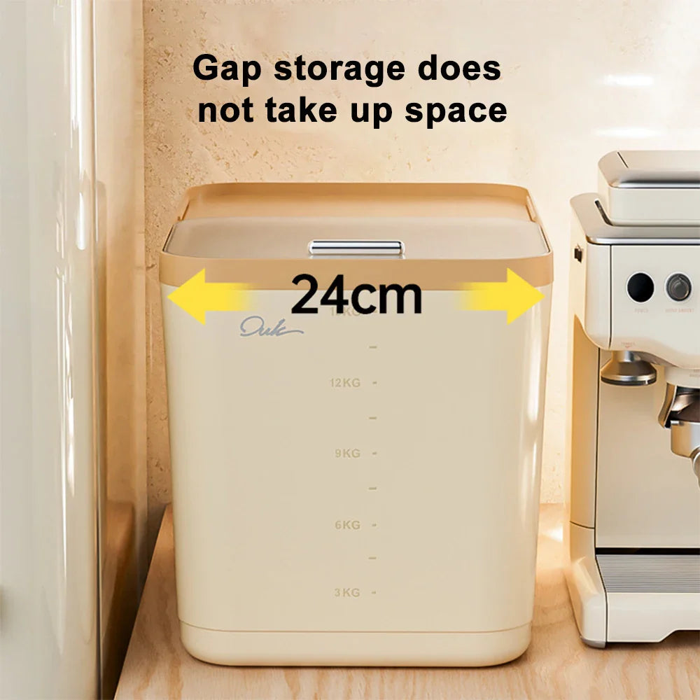 10KG Rice Storage Container & Pet Food Box - Sealed Cereal Dispenser with Buckle, Insect-Proof Grain Organizer for Kitchen