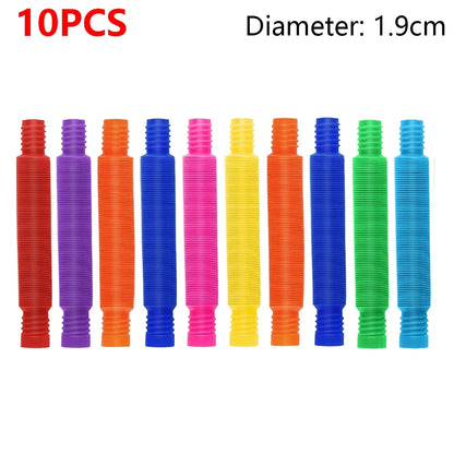 Colorful Pop Tubes Fidget Toys - Telescopic Sensory Stress Relief Toys for Kids & Adults