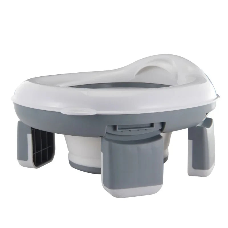 3-in-1 Foldable Travel Potty Seat - Portable Silicone Baby Toilet Trainer with Disposable Bags for Kids