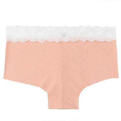 TrowBridge Women’s Seamless Silk Satin Panties – Lace Hollow Breathable Boyshort Underwear