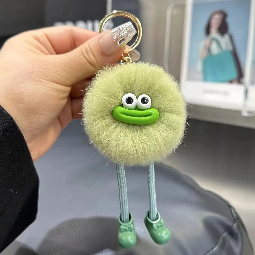 Cute Big Eyes Plush Keychain – Cartoon Briquettes Car & Bag Pendant Style