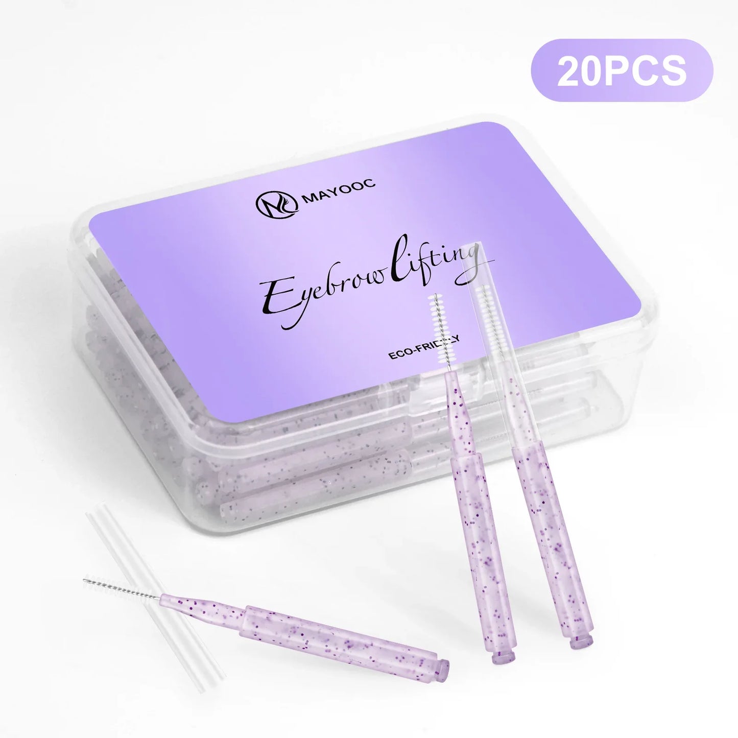 MAYOOC Mini Eyebrow Brush – Disposable Brow Lifting & Perm Brushes, Bendable Micro Eyelash Applicators Tools