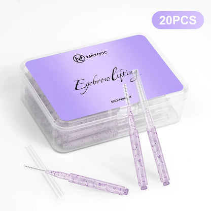 MAYOOC Mini Eyebrow Brush – Disposable Brow Lifting & Perm Brushes, Bendable Micro Eyelash Applicators Tools