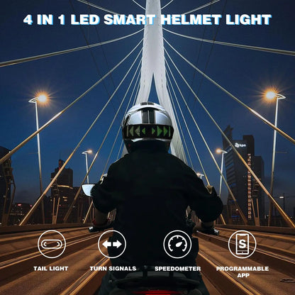 LED Motorcycle Helmet Display Light – Safety Warning Taillight Moto Helmet Accessory for Night Riding Visibility