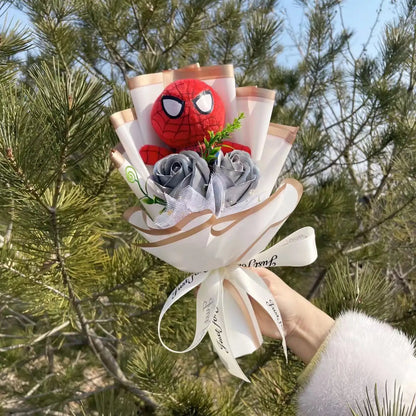 Superhero Plush Dolls — Handmade Spider-Man, Hulk, Superman & Captain America Bouquet Toys, Gift for Boys, Graduation, Christmas & Birthday