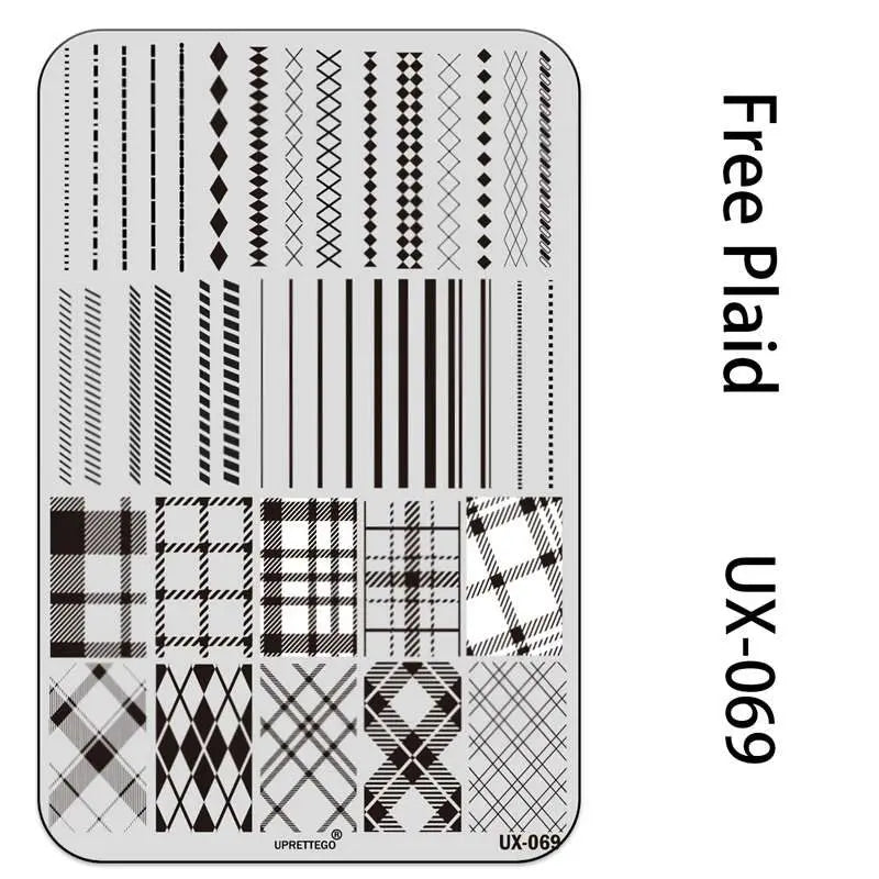 UX Serial 2 Stainless Steel Stamping Plate Template – Vintage Abstract Fabric Texture Pattern for Nail Art, Floral Lace, Xmas & Halloween Designs (UX52)