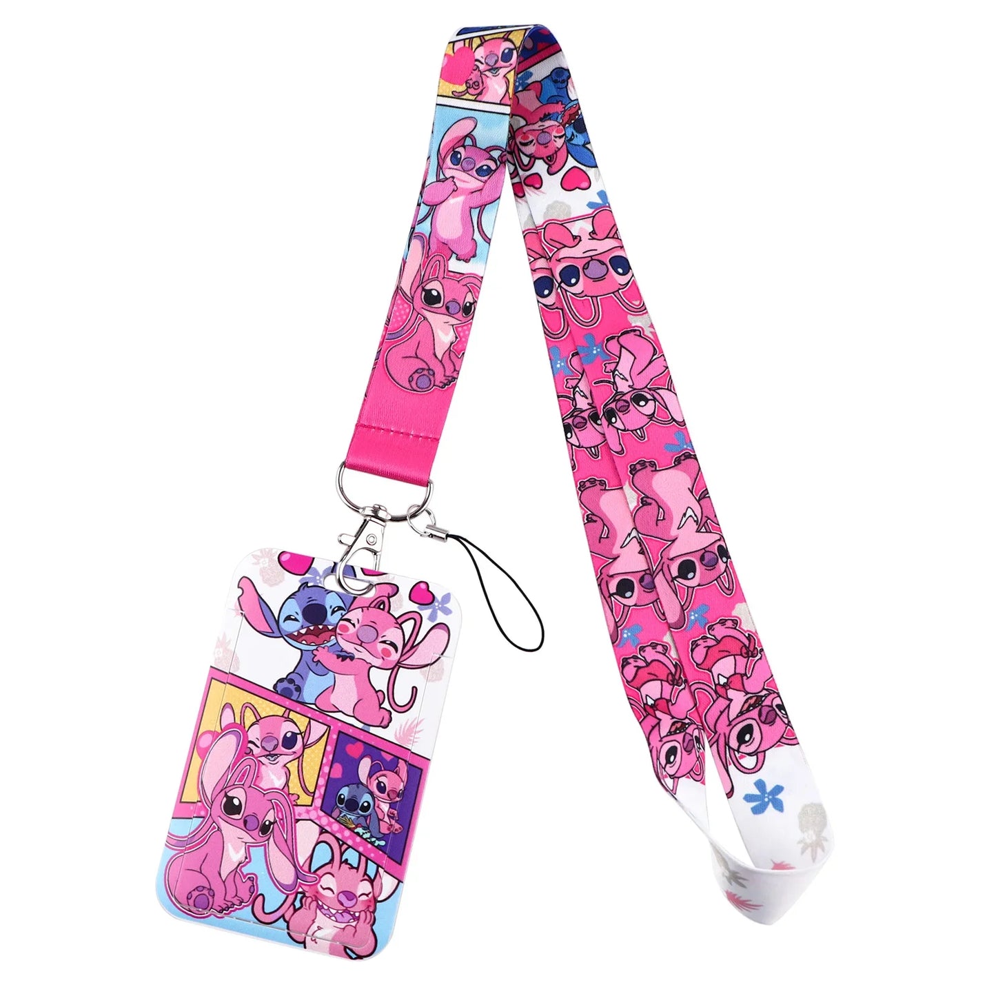 Cartoon Stitch Credential Holder Lanyard – Cute Neck Strap for Keychain, Pass & Credit Card Holder Accessories