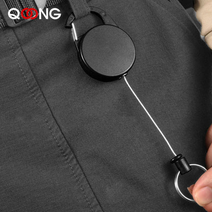 Multifunctional Retractable Keychain Bag: 65CM Roll Recoil ID Card Holder, Stainless Steel Rope Key Ring - H61