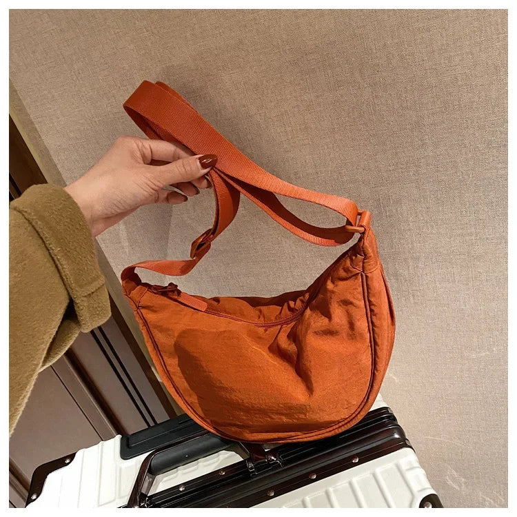 Casual Nylon Hobo Crossbody Bag for Women – Shoulder, Half Moon, Tote Travel Shopper & Purses