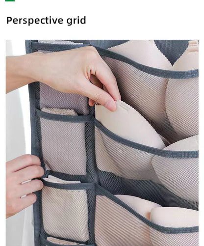 Double-Sided Hanging Underwear Storage Bag — Foldable Organizer for Socks and Underpants, Dormitory and Home Wardrobe