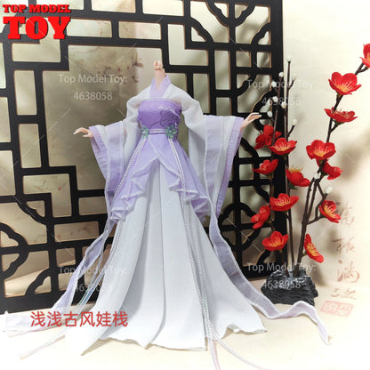 30cm 1/6 Doll Clothes – Style Printed Hanfu Outfit for 12" Female Action Figure Toy