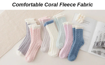 4 Pairs Women's Winter Fuzzy Socks – Thick Thermal Soft & Fluffy Slipper Socks for Home & Sleeping