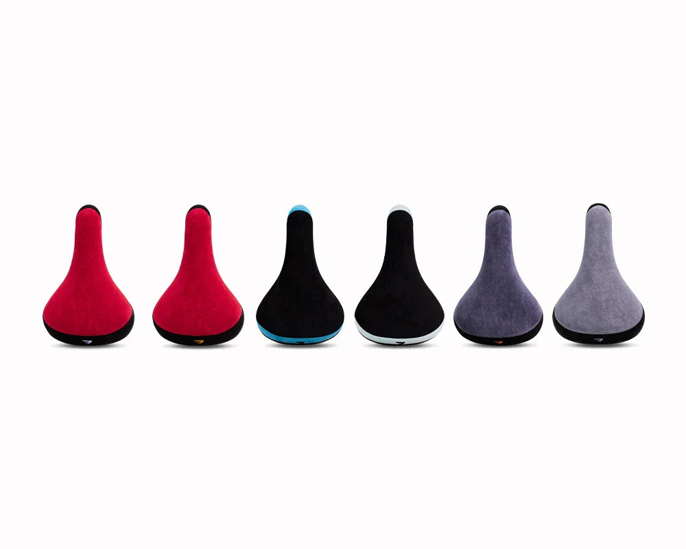 Funsea Bicycle Saddle – 2-Tone Flannelette Bike Seat with Embroidered Logo, 8mm Rail