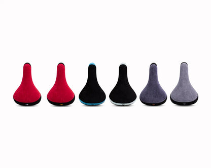 Funsea Bicycle Saddle – 2-Tone Flannelette Bike Seat with Embroidered Logo, 8mm Rail