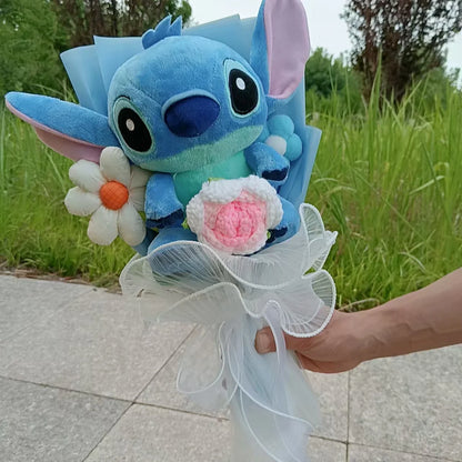 Lilo & Stitch Bouquet PVC Anime Stuffed Doll – Rose & Sunflower Gift for Birthday, Valentine’s & Christmas Day