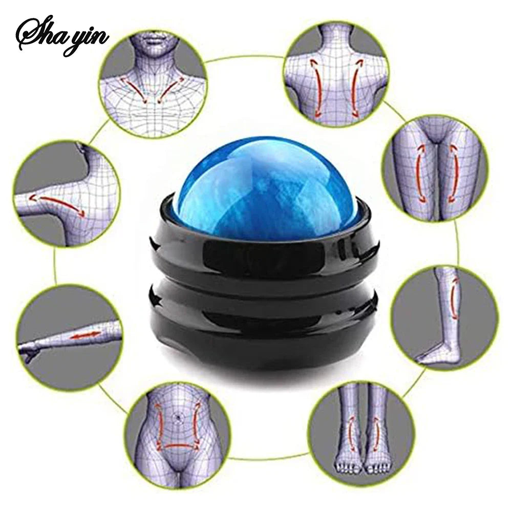 Mini 360° Spin Manual Massage Ball — Self-Therapy Tool for Back, Shoulders & Foot Muscle Relaxation