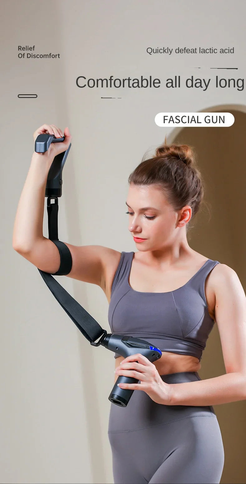 Multifunctional Deep Tissue Massage Gun – Long-Handle Electric Percussion Muscle Relaxer