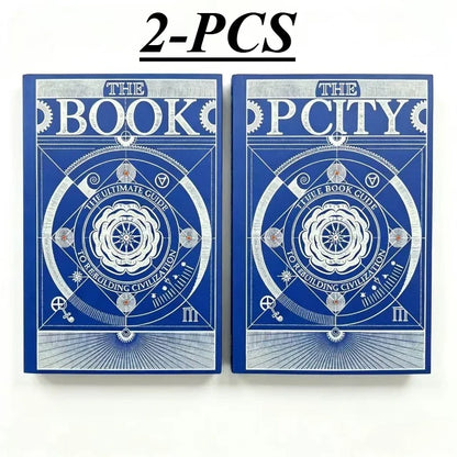 Blue Mysterious Symbol Book - Occult Civilization Guide Hardcover Desktop Collectible Gift for Book Lovers