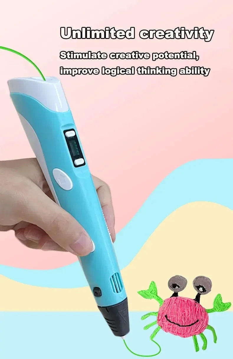 USB 3D Printing Pen – 9M PLA Children’s 3D Drawing & Graffiti Pen, Smart DIY Art Toy for Gifts