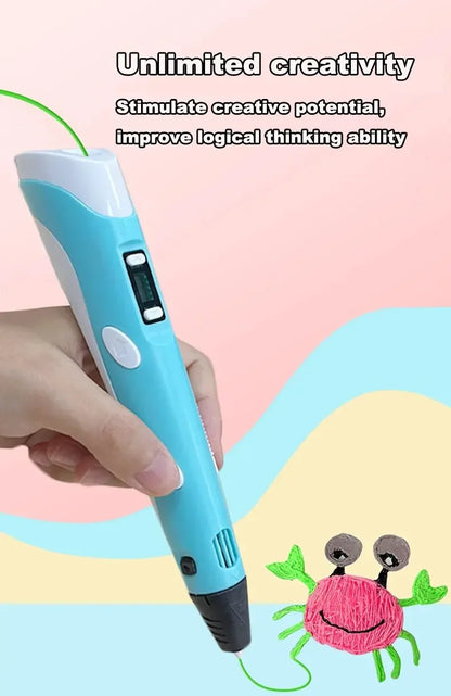 USB 3D Printing Pen – 9M PLA Children’s 3D Drawing & Graffiti Pen, Smart DIY Art Toy for Gifts