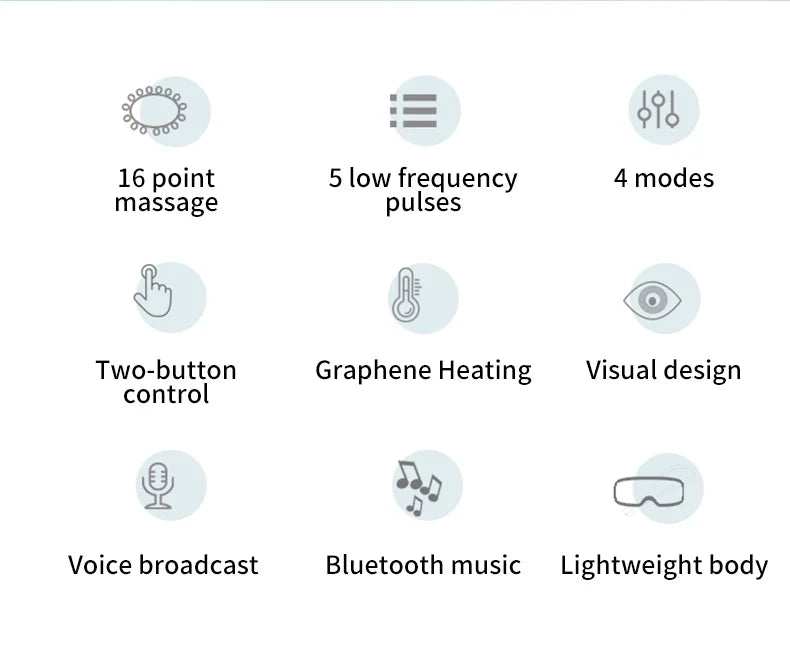 Eye Massager with Acupoint Vibration & Hot Compress | Bluetooth Music Eye Care Device