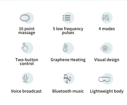 Eye Massager with Acupoint Vibration & Hot Compress | Bluetooth Music Eye Care Device