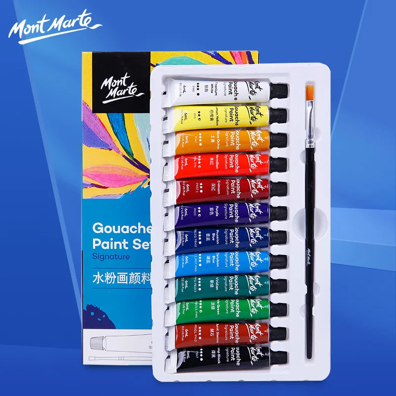 12/24/36 Colors Gouache Paint Set – 6ml Tubes with Rich Vivid Colors for Artists, Students & Beginners