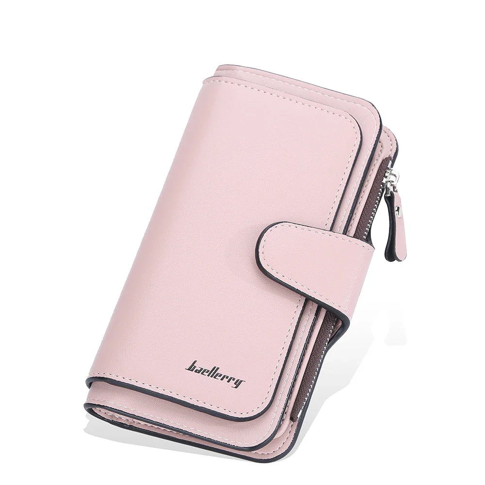 2024 Women’s Long Wallet – Custom Name Engraving, 15 Card Holders & Zippered Classic Purse